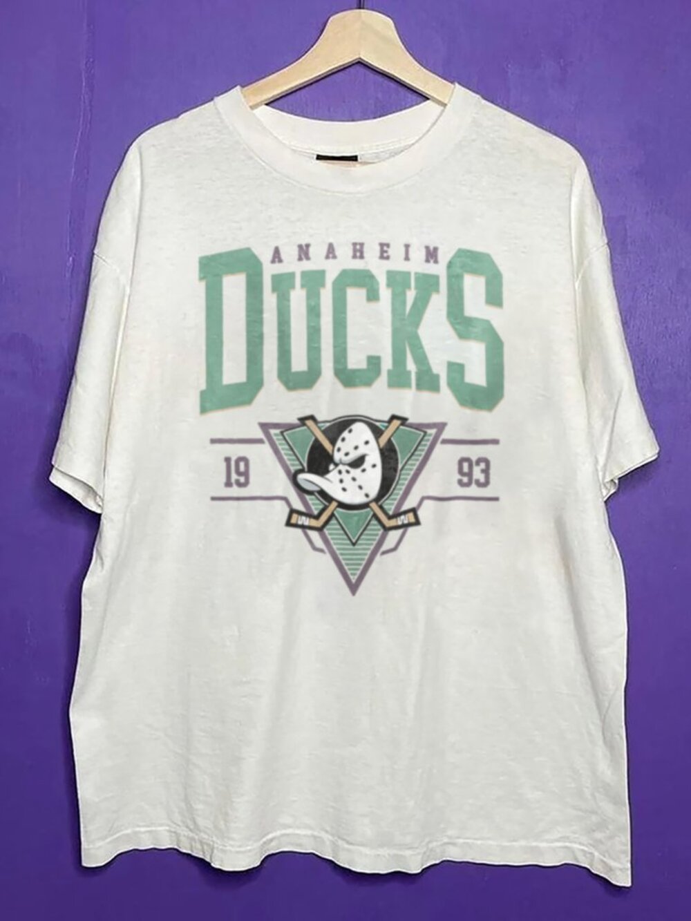Vintage Anaheim Mighty Ducks Crewneck Shirt, Retro NHL Mighty Ducks hockey Shirt